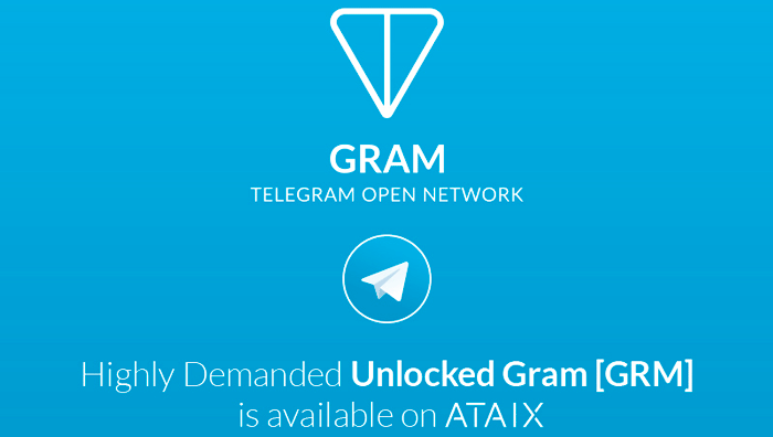 ATAIX will be the first to open public trading of Gram tokens from Telegram