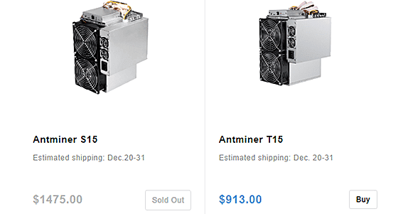 ANTMINER S15 and T15 - Features and Profitability, Bitmain ASIC
