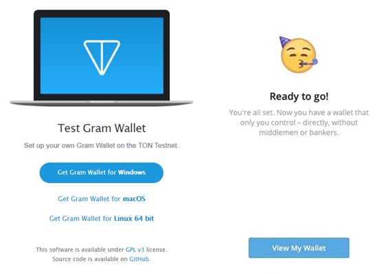Telegram released a test version of the wallet for Gram