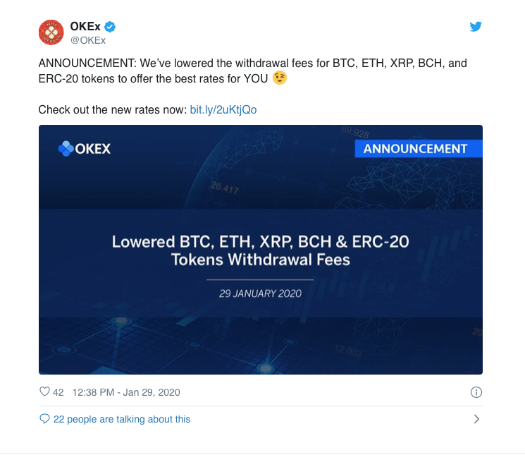 Binance and OKEx lower fees
