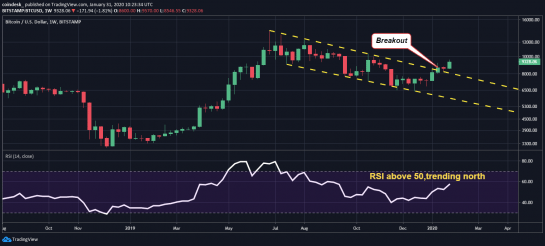Bitcoin deixa a tendência de baixa e está se preparando para crescer em fevereiro