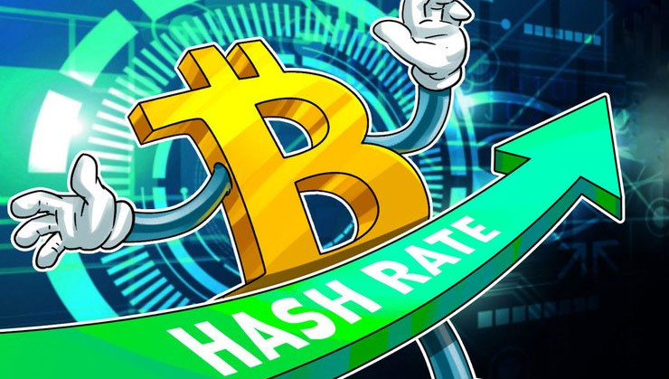 The bitcoin network hash reached a maximum value of 123.4 EH / s