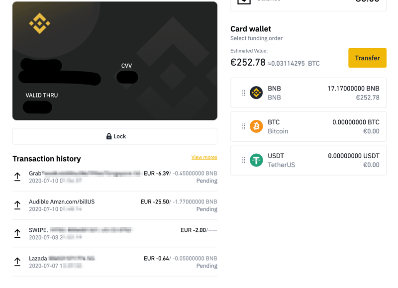 The head of Binance tested a cryptocurrency payment card