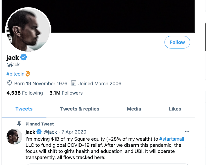 Elon Max added "Bitcoin" to Twitter profile header