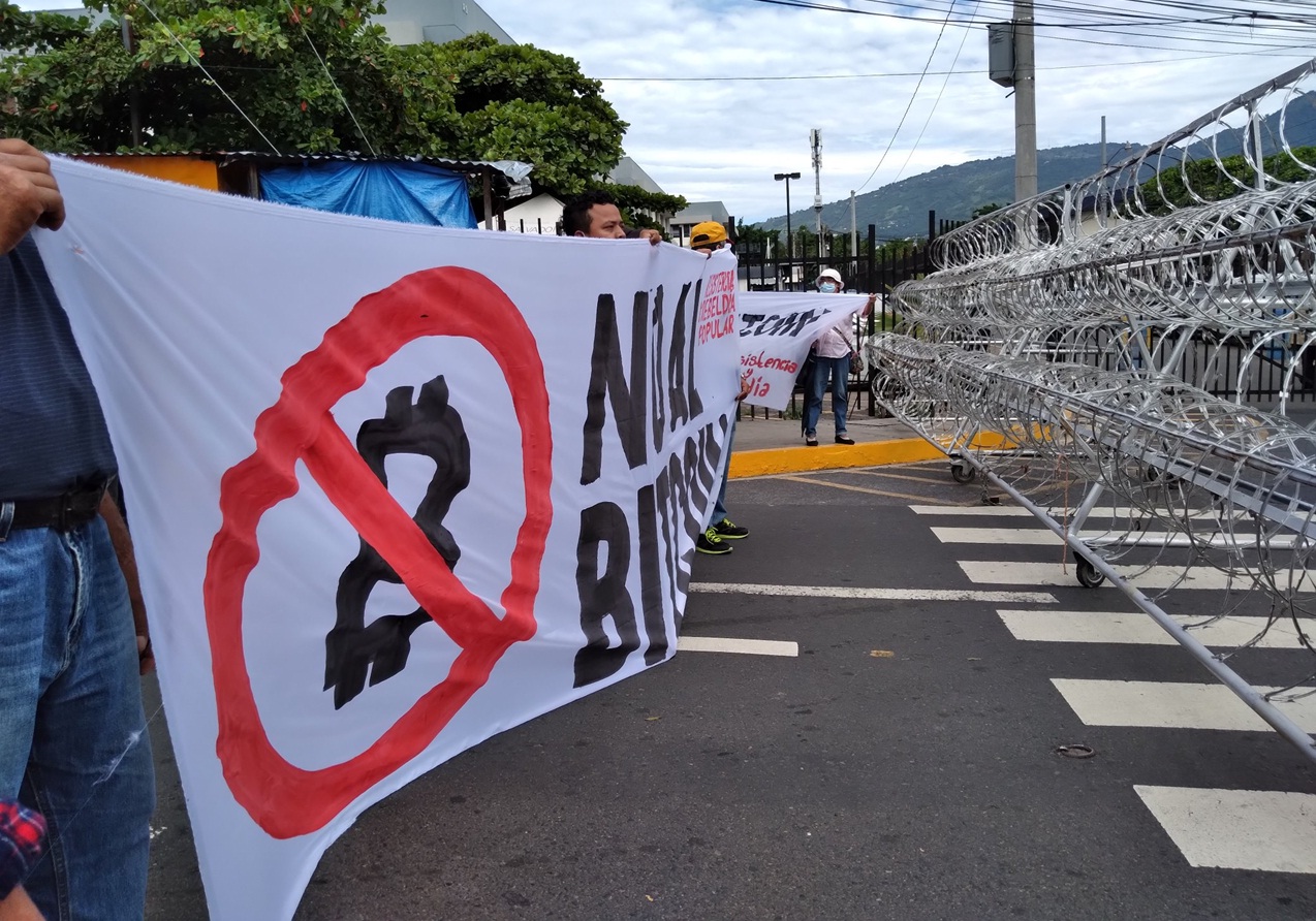 El Salvadorians take to the streets to protest bitcoin legalization