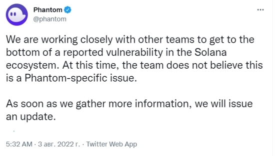 Solana collapses on hack news